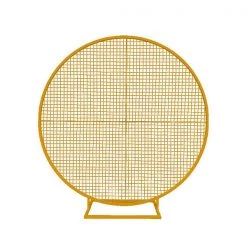 Hayden Agency Party Hire - 2m Gold Metal Circle Mesh Backdrop Balloon Arch Stand All Birthday