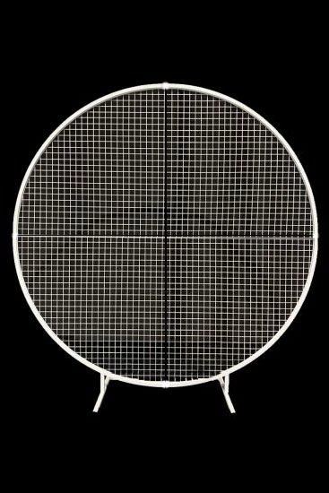 Everything Party Party Hire - 2m White Metal Circle Mesh Backdrop Balloon Arch Stand