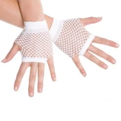 Dr. Tom's Short Fishnet Gloves - White