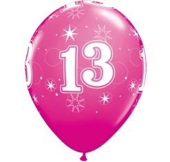 Everything Party 11" Qualatex 13th Birthday Girl Latex Balloon - Fashion Wild Berry Balloons
