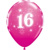 Everything Party Balloons 11" Qualatex 16th Birthday Girl Latex Balloon - Fashion Wild Berry