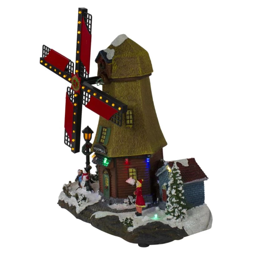 Everything Party Christmas Village Scene Winter Windmill Musical Light Up