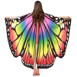 JD Party By Event Adult Deluxe Rainbow Butterfly Wings Cape