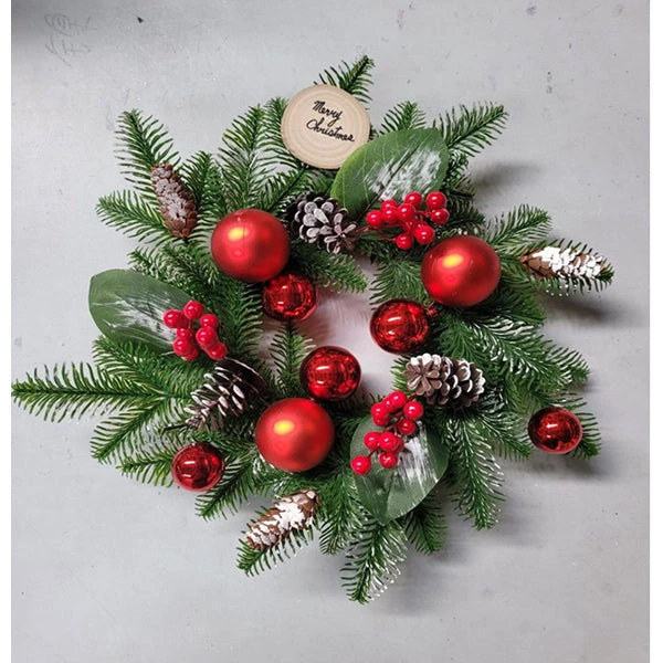 Everything Party By Event Deluxe Christmas Pine Wreath With Pine Cones And Berries 40cm