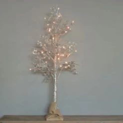 Everything Party Warm White LED Light Up Silver Stem Tree - 1.2m By Event