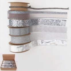 Everything Party Assorted Christmas Silver Mix Ribbon - 2m By Event