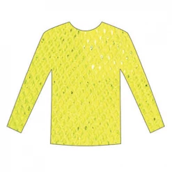 Everything Party Fishnet Top Long Sleeve - Yellow