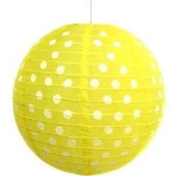 Everything Party 30cm Polka Dots Paper Lantern - Yellow All Birthday